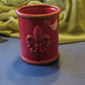Fleur de lis glass vase